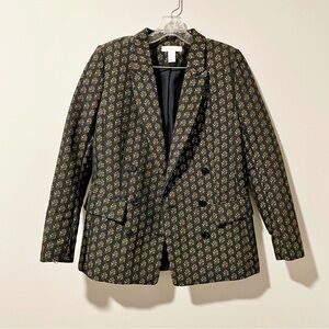 Neutral Maximalist Black Gold Silver Professional Blazer